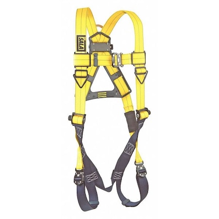 Delta Full Body Harness, Vest, 420 lb Wt Capacity, Quick-Connect Chest, Steel Hardware, Yellow, XL MPN:1110601