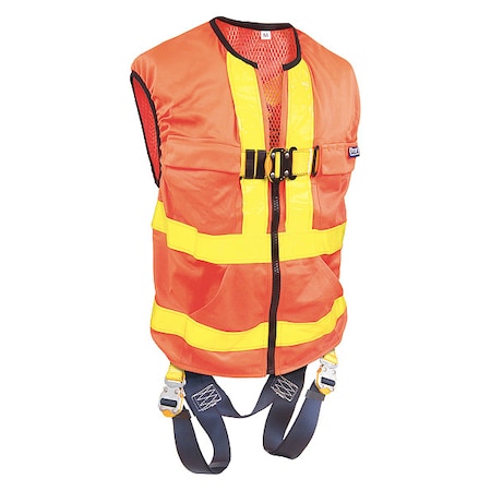 Delta™ Hi-Vis Full Body Harness, S, 420 lb., Quick-Connect Chest/ Quick-Connect Leg Straps MPN:1111579