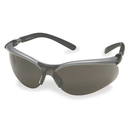 BX, Safety Glasses, Anti-Fog & Anti-Scratch, Gray Lens, Black/Silver Frame, Half-Frame MPN:11381-00000-20