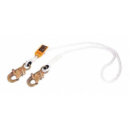 Rope Lanyard, 3 ft. Length, Snap Hook, 1 Leg(s), 310 lb. Weight Capacity MPN:1232314