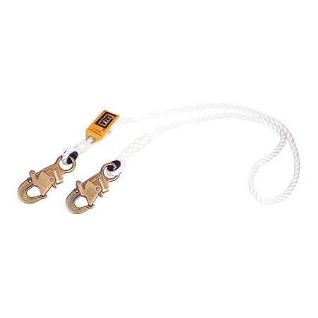Rope Lanyard, 4 ft. Length, Snap Hook, 1 Leg(s), 310 lb. Weight Capacity MPN:1232328