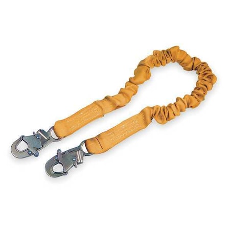 ShockWave™2 Shock Absorbing Lanyard, 4-1/2 to 6 ft. Length, Snap Hook, Steel, 1 Leg(s) MPN:1244306