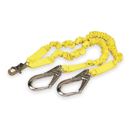 ShockWave™2 Shock Absorbing Lanyard, 4-1/2 to 6 ft. Length, Snap Hook, Aluminum, 2 Leg(s) MPN:1244409