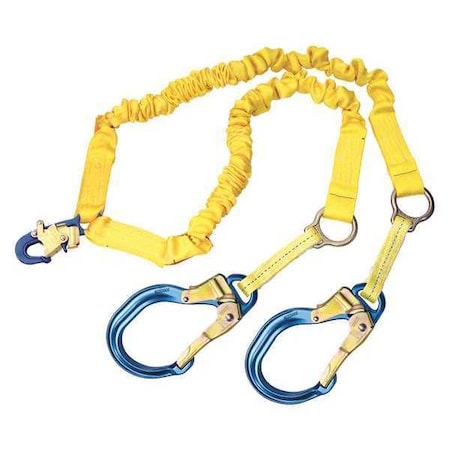ShockWave™2 Shock Absorbing Lanyard, 6 ft. Length, Snap Hook, Steel, 2 Leg(s) MPN:1244751