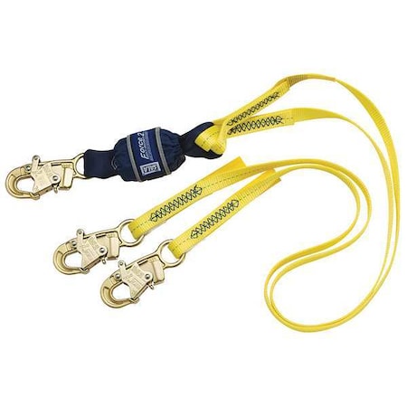 Force™2 Shock Absorbing Lanyard, 6 ft. Length, Snap Hook, Steel, 2 Leg(s) MPN:1246161