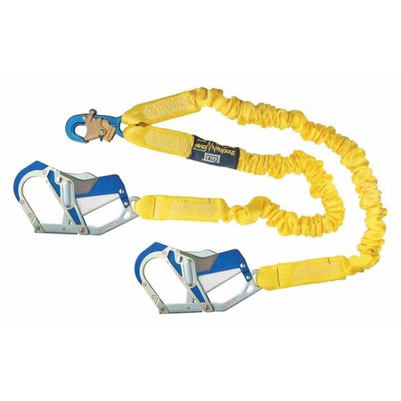 ShockWave™2 Shock Absorbing Lanyard, 6 ft. Length, Snap Hook, Aluminum, 2 Leg(s) MPN:1246416