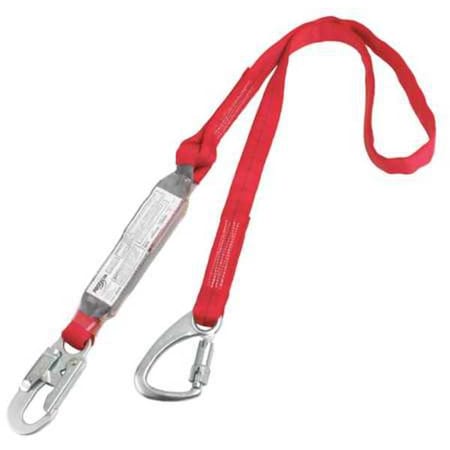 PRO™ Pack Shock Absorbing Lanyard, 6 ft. Length, Snap Hook, Steel, 1 Leg(s) MPN:1340040