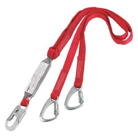 PRO™ Pack Shock Absorbing Lanyard, 6 ft. Length, Snap Hook, Steel, 2 Leg(s) MPN:1340060