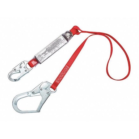 PRO™ Pack Shock Absorbing Lanyard, 6 ft. Length, Snap Hook, Steel, 1 Leg(s) MPN:1340125