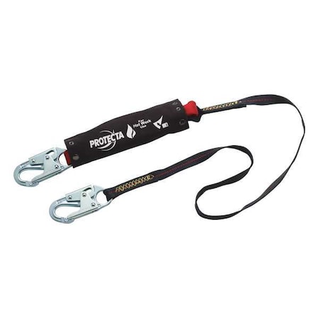 PRO™ Pack Shock Absorbing Lanyard, 6 ft. Length, Snap Hook, Steel, 1 Leg(s) MPN:1340129