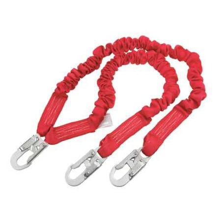 PRO™ Stretch Shock Absorbing Lanyard, 6 ft. Length, Snap Hook, Steel, 2 Leg(s) MPN:1340141