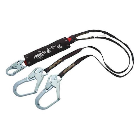PRO™ Pack Shock Absorbing Lanyard, 6 ft. Length, Snap Hook, Steel, 2 Leg(s) MPN:1340185