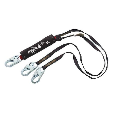 PRO™ Pack Shock Absorbing Lanyard, 6 ft. Length, Snap Hook, Steel, 2 Leg(s) MPN:1340187