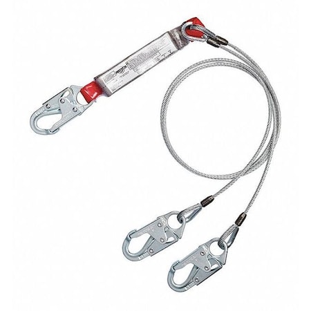 PRO™ Pack Shock Absorbing Lanyard, 6 ft. Length, Snap Hook, 2 Leg(s), 310 lb. Weight Capacity MPN:1340451