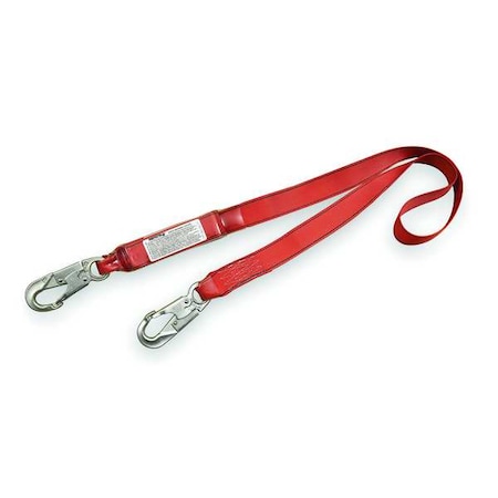 PRO™ Pack Shock Absorbing Lanyard, 6 ft. Length, Snap Hook, Steel, 1 Leg(s) MPN:1341001