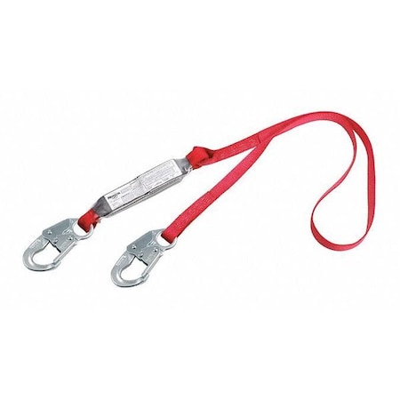 PRO™ Pack Shock Absorbing Lanyard, 4 ft. Length, Snap Hook, Steel, 1 Leg(s) MPN:1341004
