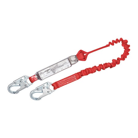 PRO™ Pack Shock Absorbing Lanyard, 4 ft. Length, Snap Hook, 1 Leg(s) MPN:1341102