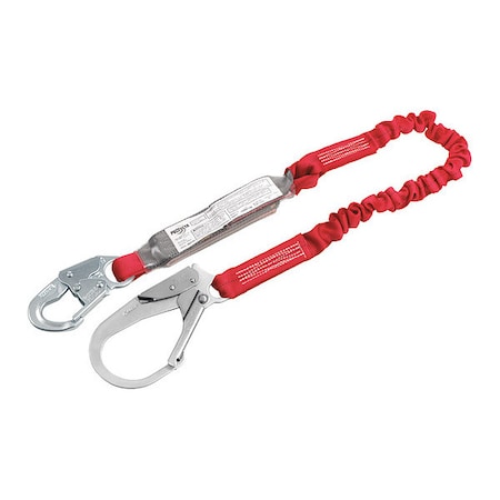PRO™ Pack Shock Absorbing Lanyard, 6 ft. Length, Snap Hook, Steel, 1 Leg(s) MPN:1341125
