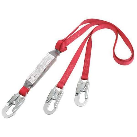 PRO™ Pack Shock Absorbing Lanyard, 6 ft. Length, Snap Hook, Steel, 2 Leg(s) MPN:1342001