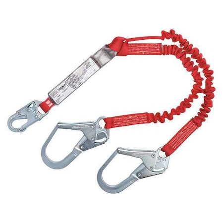 PRO™ Pack Shock Absorbing Lanyard, 6 ft. Length, Snap Hook, Steel, 2 Leg(s) MPN:1342125