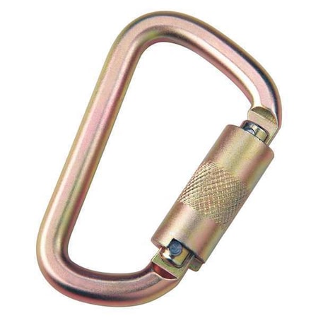 Carabiner, Twist-Lock, Offset-D, 4 5/16 in Length, 11/16
