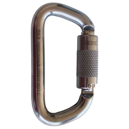 Carabiner Gate, Self-Locking, 3/4 in Gate Opening, Stainless Steel, Silver MPN:2000127