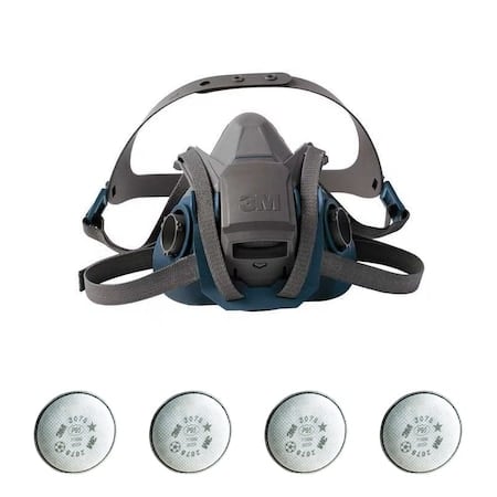 Half Mask Respirator Kit: 4 Cartridges Included, Rugged Comfort Quick Latch, P100, Bayonet, Size S MPN:29WT68-4JG27