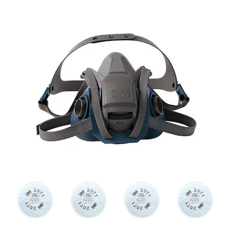 Half Mask Respirator Kit: 4 Cartridges Included, Rugged Comfort Quick Latch, P95 Filter, Size S MPN:29WT68-4MH55