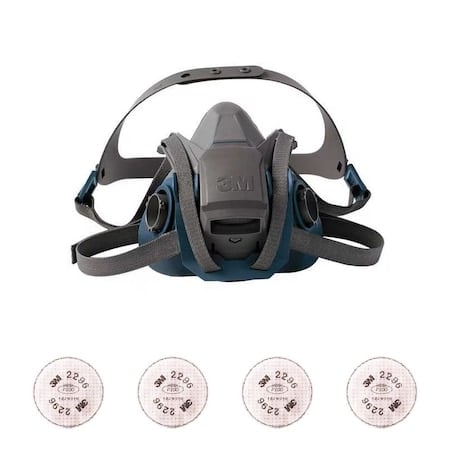Half Mask Respirator Kit: 4 Filters Included, Nuisance Acid Gas, P100 Filter, Quick Latch, Size L MPN:29WT70-5WYZ5