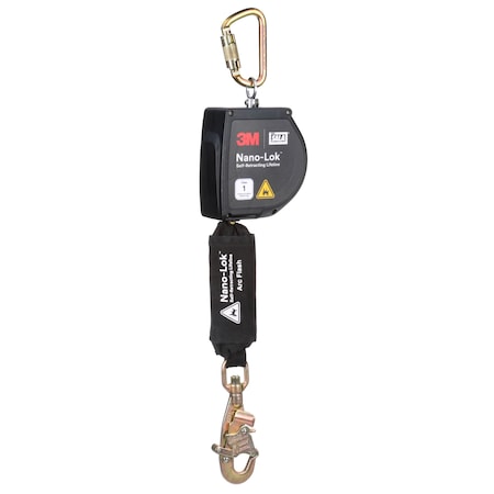 Nano-Lok Self-Retracting Lifeline, 11 ft Length, Carabiner, Steel, 1 Leg(s), 420 lb Weight Capacity MPN:3100264