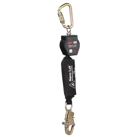 Nano-Lok Self-Retracting Lifeline, 6 ft. Length, Carabiner, Steel, 1 Leg(s), 420 lb Weight Capacity MPN:3100562