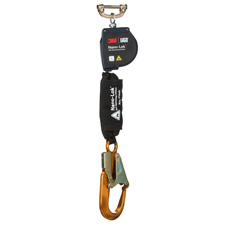 Nano-Lok Self-Retracting Lifeline, 8 ft. Length, Quick-Connect, Steel, 1 Leg(s) MPN:3100578