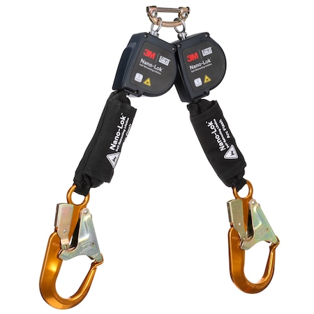 Nano-Lok Self-Retracting Lifeline, 8 ft. Length, Quick-Connect, Steel, 2 Leg(s) MPN:3100587