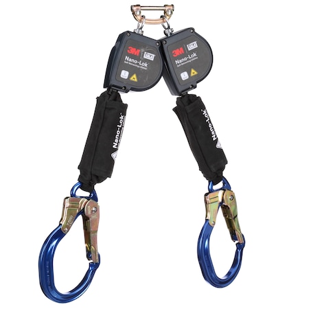 Nano-Lok Self-Retracting Lifeline, 8 ft. Length, Quick-Connect, Steel, 2 Leg(s) MPN:3100588
