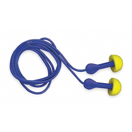 E-A-R EXPRESS Pod Plugs Reusable Corded Ear Plugs, Pod Shape, NRR 25 dB, M, Yellow, 100PK MPN:311-1114