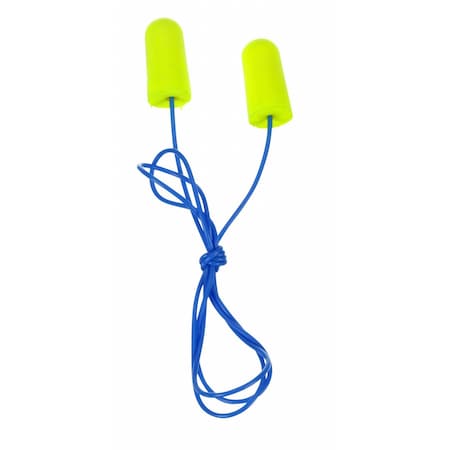 E-A-Rsoft Disposable Corded Ear Plugs, Yellow Neons, Bullet Shape, NRR 33 dB, M, 200PK MPN:311-1250