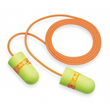 E-A-Rsoft SuperFit Disposable Corded Ear Plugs, Bullet Shape, NRR 33 dB, Yellow, 200PK MPN:311-1254