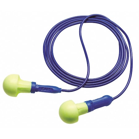 E-A-R Disposable Corded Ear Plugs, Metal Detectable, Pod Shape, NRR 28 dB, M, Yellow, 200PK MPN:318-3000