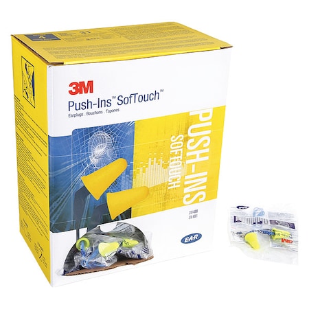 E-A-R, SofTouch Disposable Corded Ear Plugs, Bell Shape, NRR 31 dB, Blue/Yellow, 200PK MPN:318-4001