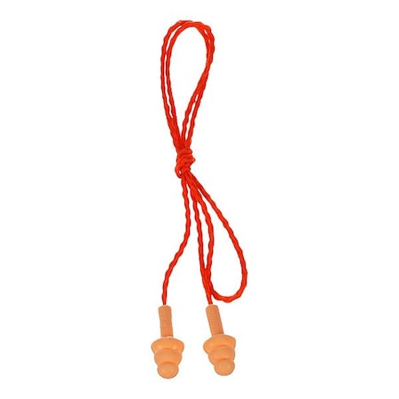 E-A-R UltraFit Reusable Silicone Earplugs, Flanged Shape, 25 dB, Orange, 50 PK MPN:340-3002