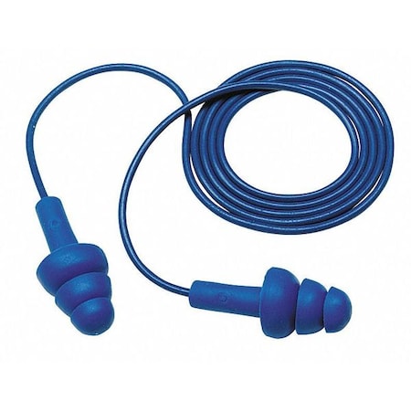 E-A-R UltraFit Reusable Corded Ear Plugs, Flanged Shape, NRR 25 dB, M, Blue, 200PK MPN:340-4017