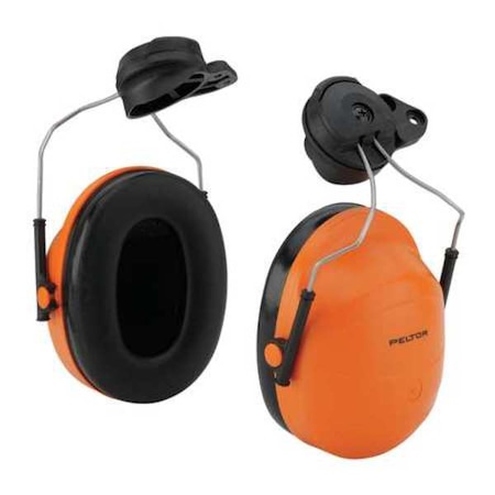 M-100, M-300 Hard Hat Mounted Earmuffs, 24 dB NRR, Passive, Orange MPN:37333