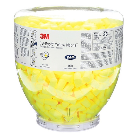 E-A-Rsoft™ Disposable Foam, Ear Plug Dispenser Refill, Bullet Shape, 33 dB, Yellow MPN:391-1005