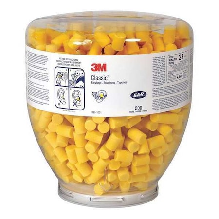 E-A-R Classic One Touch Ear Plugs with Dispenser, Foam, Cylinder, 29 dB NRR, Uncorded MPN:3NHK9 45JW40