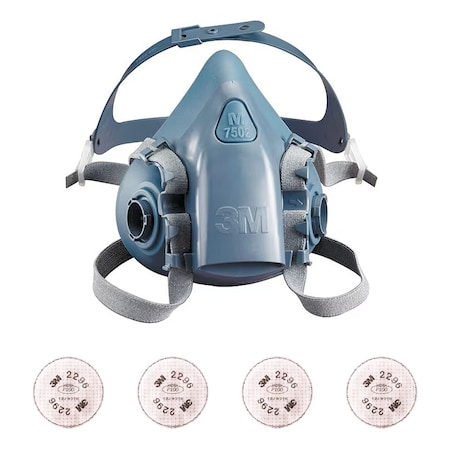 Half Mask Respirator Kit: Includes 4 Filters, 7500 Series, Nuisance Organic Vapor, P100, Size S MPN:3PB39-5WYZ6