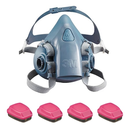 Half Mask Respirator Kit, Includes 4 Filters, Resealable Storage Bag, 7500 Sereis, Bayonet, Size L MPN:3PB41-4JG14