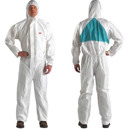 Hooded Disposable Coveralls, 4Xl, White, SMMMS MPN:4520-4XL