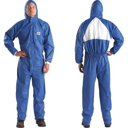 Hooded Disposable Coveralls, M, Blue, SMMS MPN:4530-BLK-M