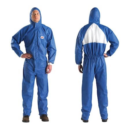 Hooded Disposable Coveralls, 2XL, Blue, SMMS MPN:4530-BLK-XXL