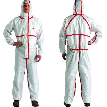 Coveralls, White, Hooded, Elastic, XL, PK20 MPN:4565-XL